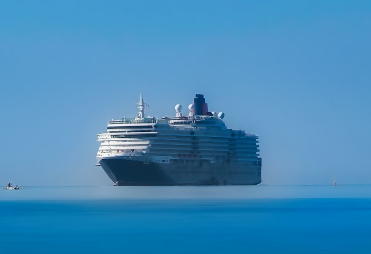 Cruise ship on open water